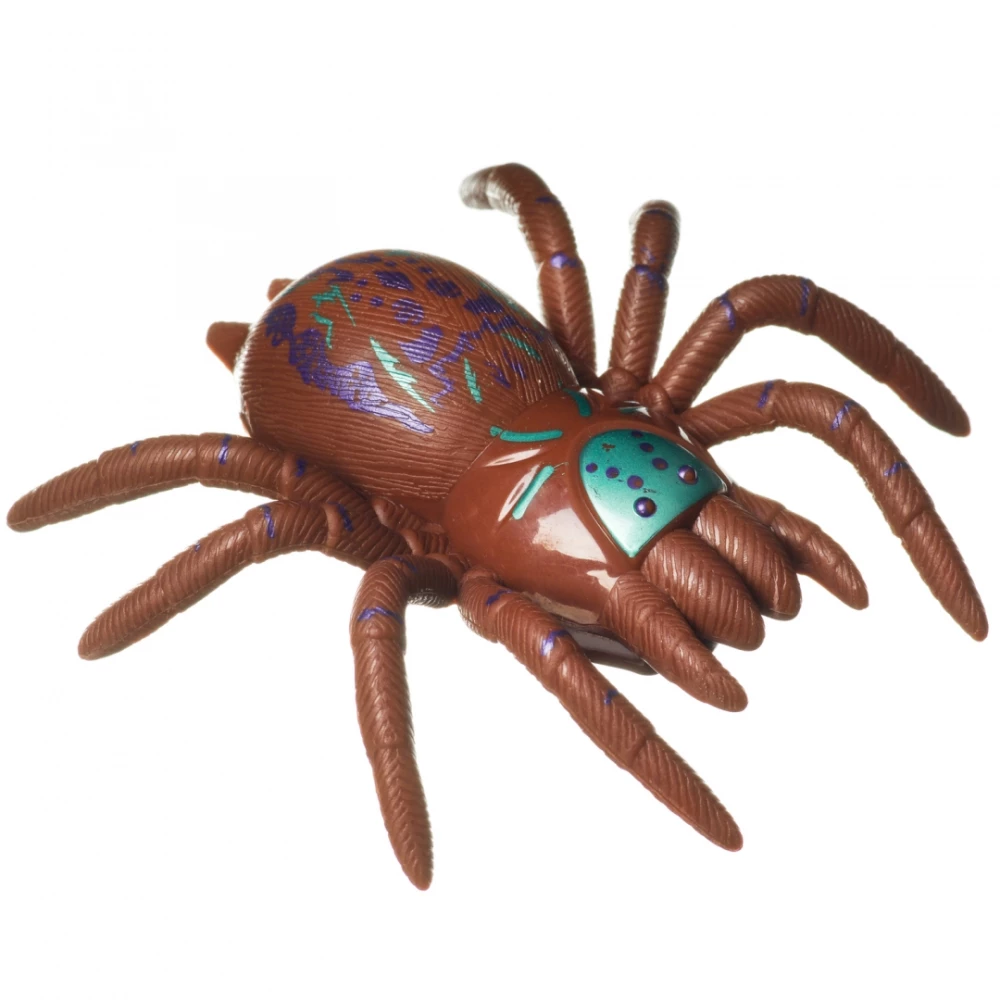 Spielzeug - Scherzartikel. Braune Spinne (klettert an Glas entlang)