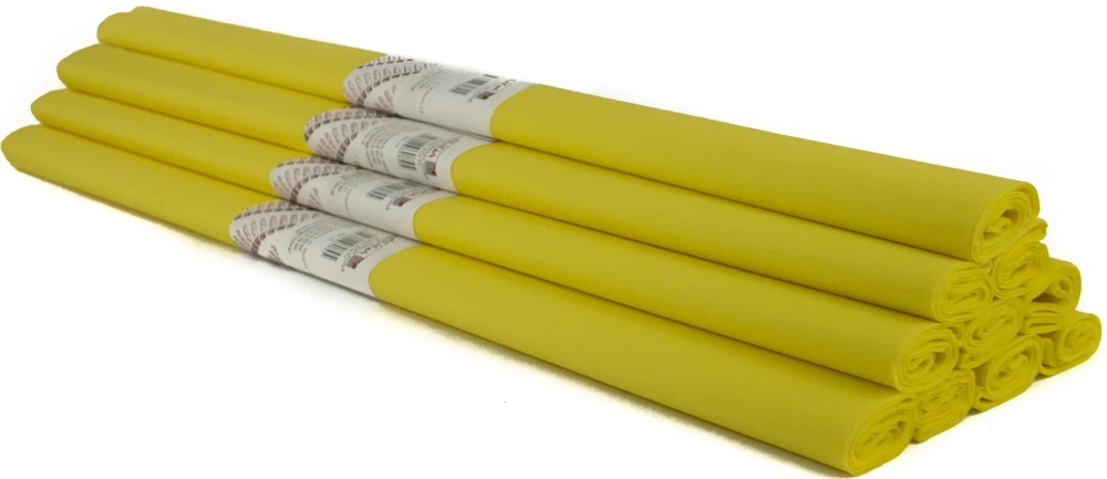 Krepppaber - heledat kollane, 50 x 200 cm, 1 rull