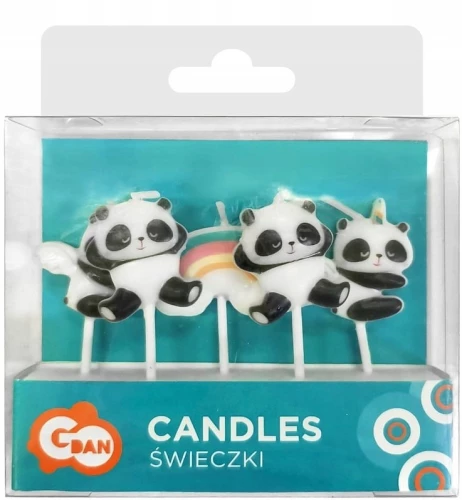 Žvakių rinkinys - Panda, 6 vnt.