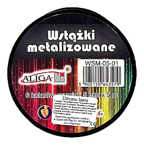 Metalliseeritud lint - 6 värvi (5mm x 5m)