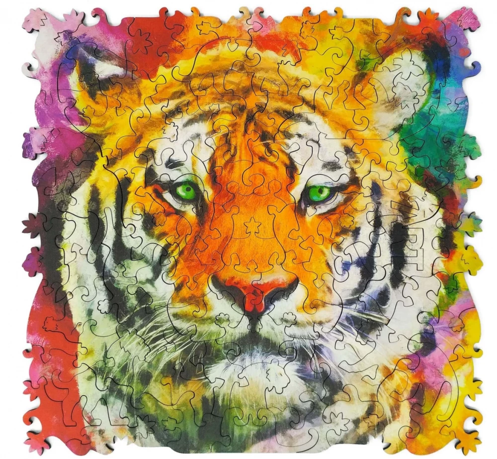 Figuraler Holzpuzzle - ANIMAL ART. Tiger 108 Teile
