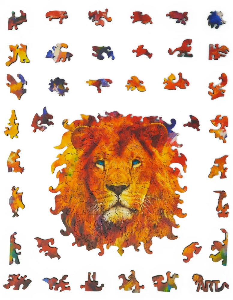 Figuraler Holzpuzzle - ANIMAL ART. Löwe, 112 Teile