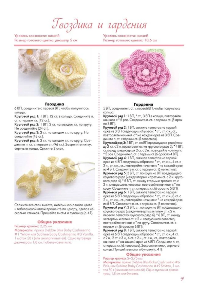 Crocheted Flowers. Decorations for Children's Hats
