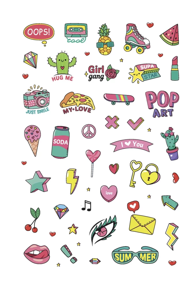 Stickers - Pink Power Stickers. Pale pink