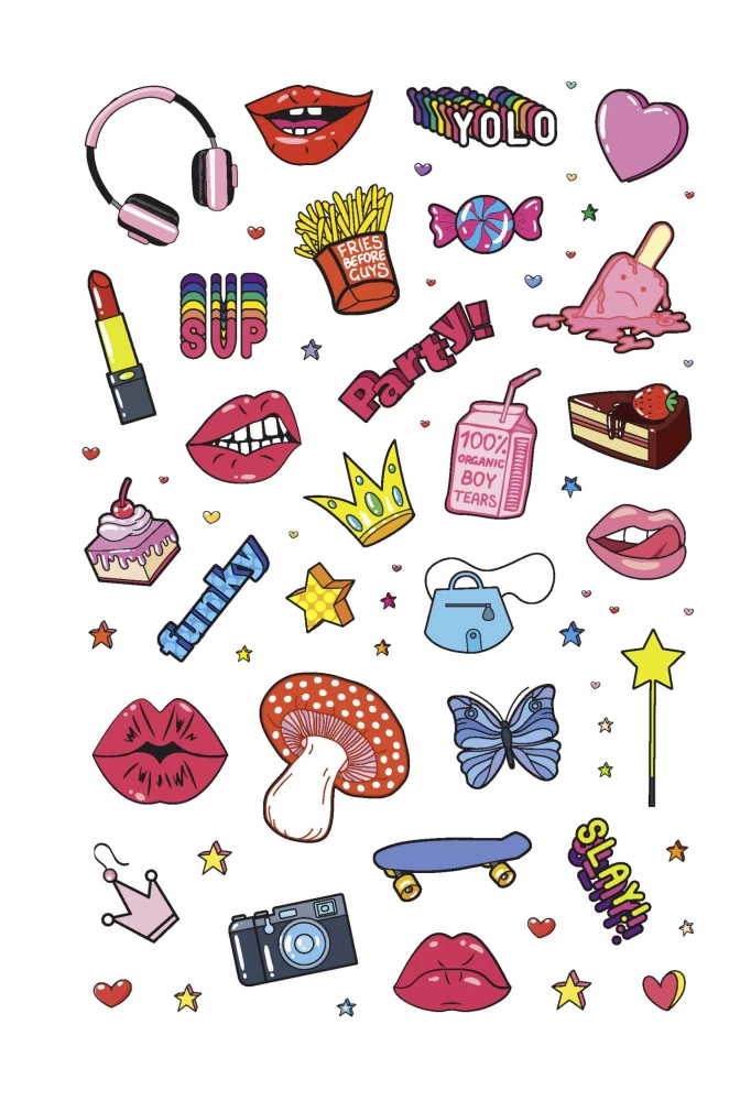 Stickers - Pink Power Stickers. Pale pink