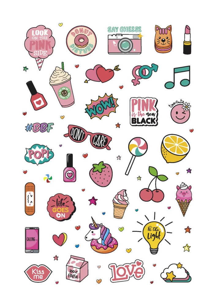 Stickers - Pink Power Stickers. Pale pink