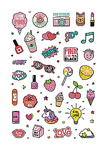 Stickers - Pink Power Stickers. Pale pink
