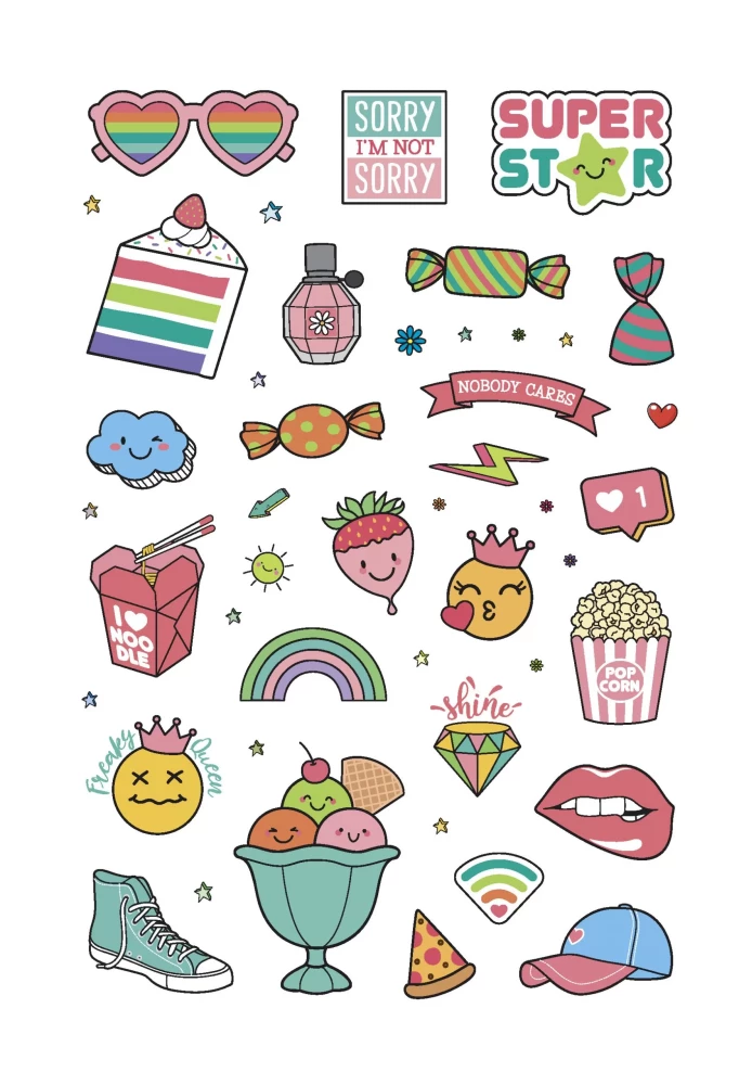 Stickers - Pink Power Stickers. Pale pink