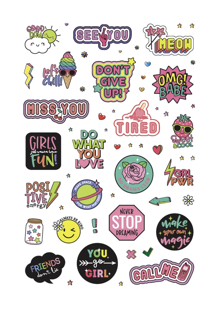 Stickers - Pink Power Stickers. Pale pink