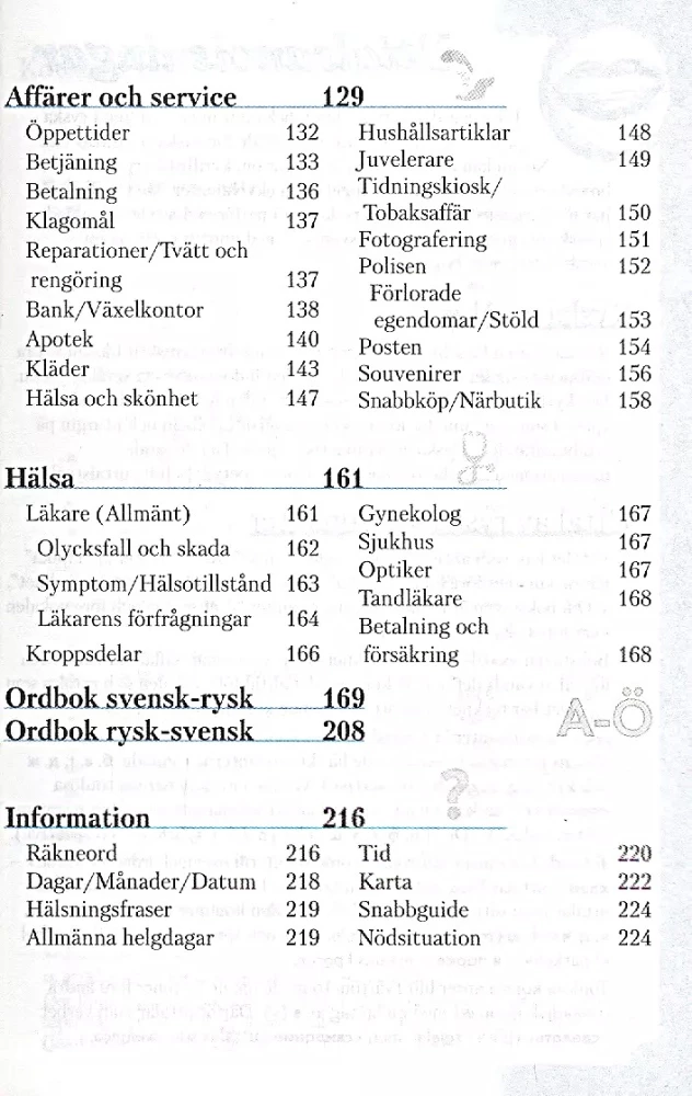Russischer Gesprächsführer und Wörterbuch für Schwedischsprechende