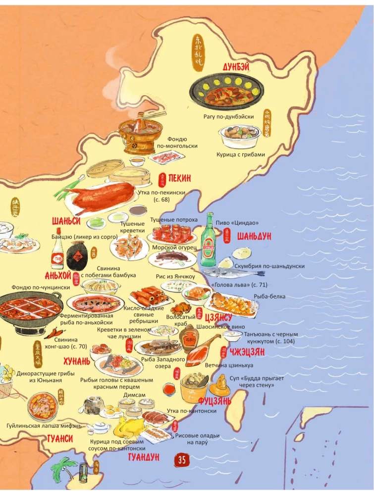 Chinesische Küche in Illustrationen