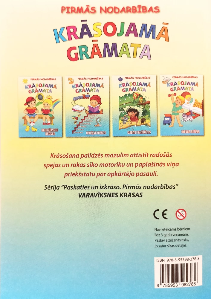 Pirmie užsiėmimai. Piešimo knyga: Vaivorykštės spalvos