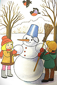 First lessons. Coloring book: Winter