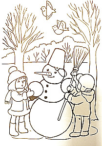 First lessons. Coloring book: Winter