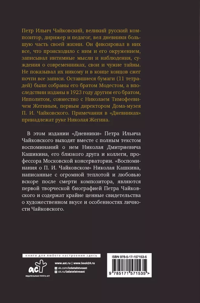 Pyotr Tchaikovsky. Diaries. Nikolai Kashkin. Memories of P.I. Tchaikovsky