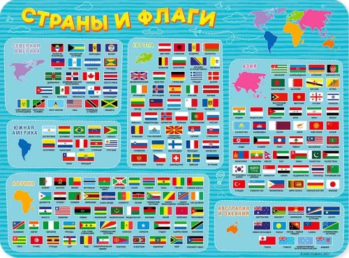 Настольное покрытие для лепки - Страны и флаги