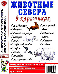 Šiaurės gyvūnai paveikslėliuose. Vaizdinė priemonė pedagogams, logopedams, auklėtojams, tėvams