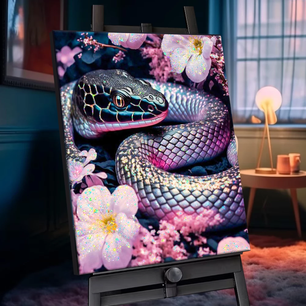 Crystal Diamond Painting - Sparkling Snake, 40x50cm