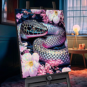 Crystal Diamond Painting - Sparkling Snake, 40x50cm
