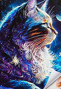 Crystal Painting by Numbers - Cosmic Cat, 40x50cm