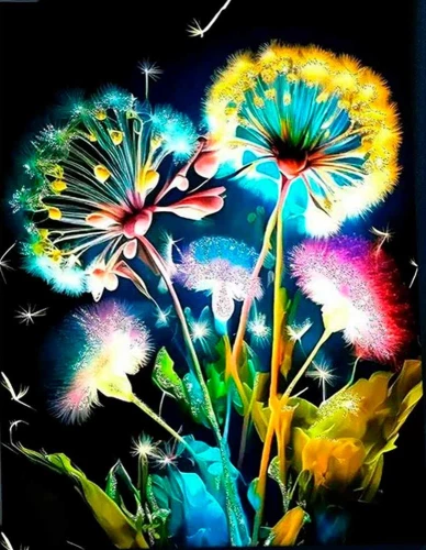 Diamond Painting by Numbers - Dandelions, 40x50cm