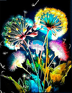 Diamond Painting by Numbers - Dandelions, 40x50cm