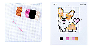 Kreativset - Stickerei. Corgi (mit Stickrahmen)