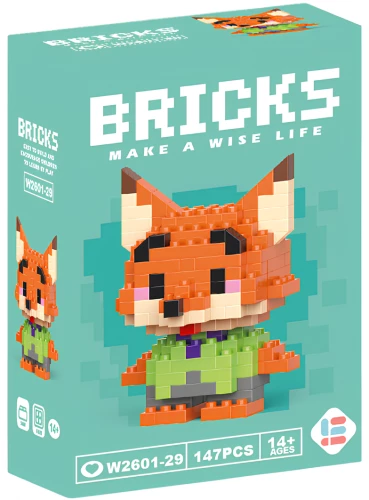 3D konstruktorius - BRICKS. Lapė, 147 detalių