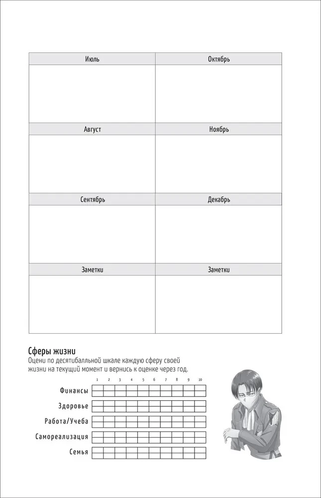Titano ataka. Bullet Journal kiekvienai dienai. Levi Ackerman