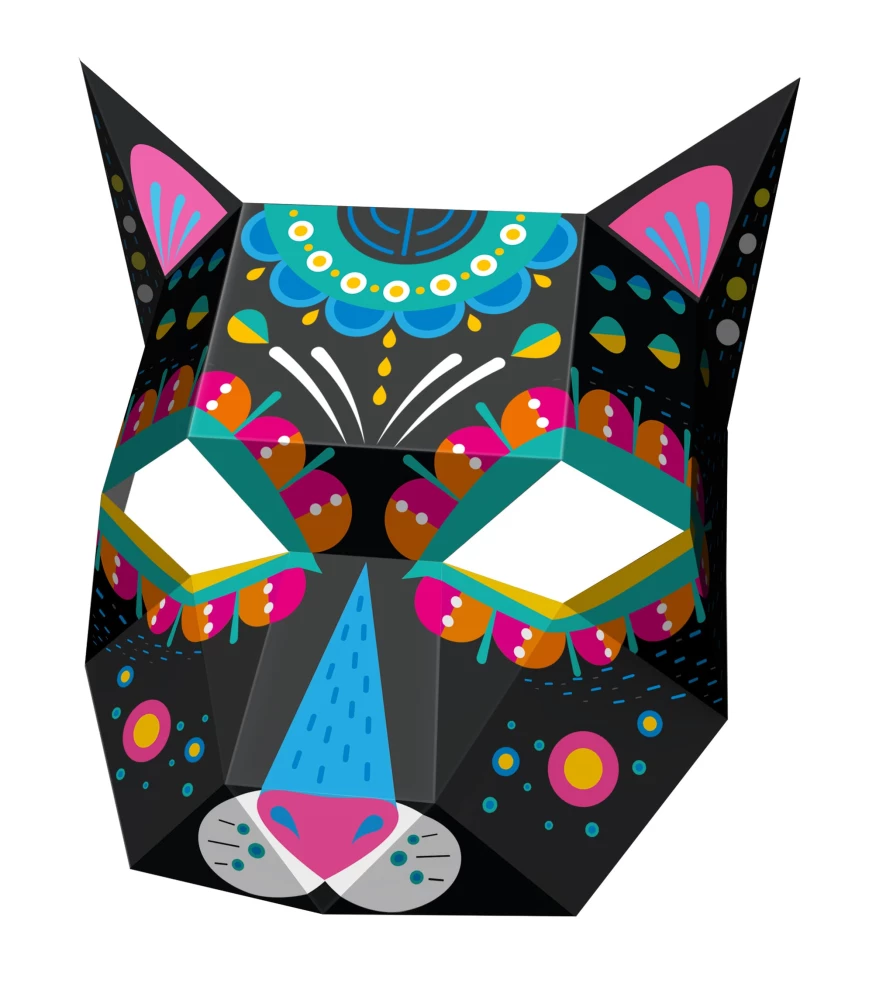 Craft Set. Polygonal Mask. - Puppy and Kitten
