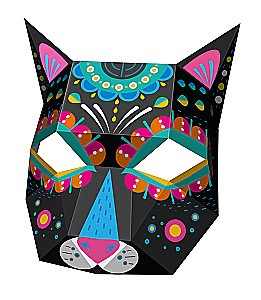 Craft Set. Polygonal Mask. - Puppy and Kitten
