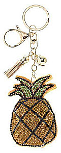 Raktų pakabukas PINEAPPLE, su cirkoniais, asortimentas 6 spalvų