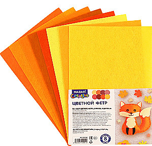 Set aus buntem Filz (gelb und orange)