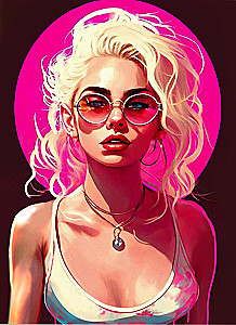 Paint by numbers with glowing paint - Attractive blonde, 40x50cm