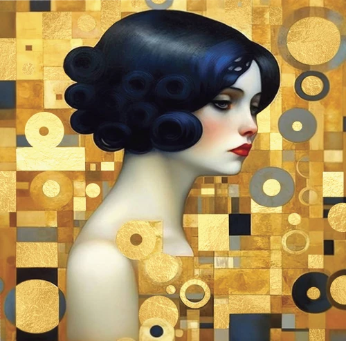 Number Painting with Gold Leaf - Classic Elegance, 30x30cm