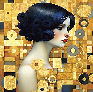 Number Painting with Gold Leaf - Classic Elegance, 30x30cm