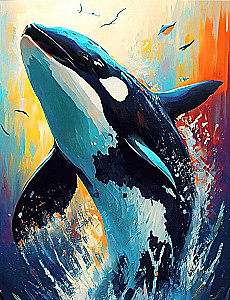 Canvas by numbers - Orca, color canvas, 30x40cm