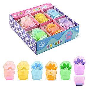 Radiergummi mit Rolle - Pfoten (Sortiment, 6 Farben)