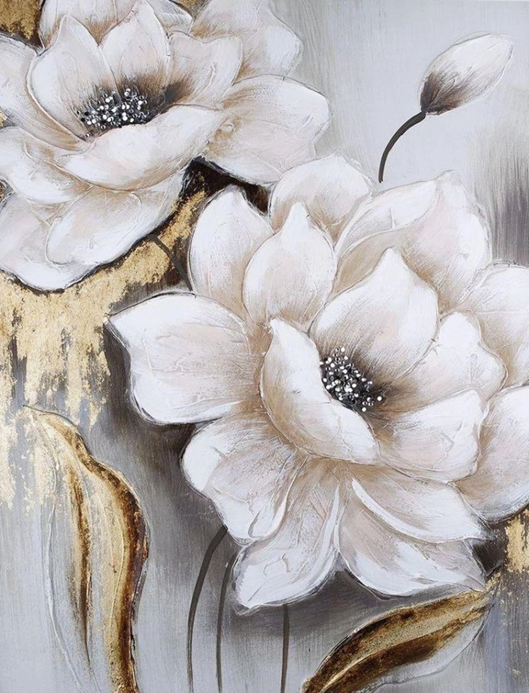 Number Painting with Gold Leaf - Flowers, 40x50cm