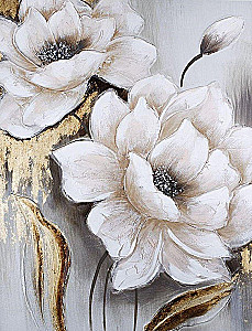 Number Painting with Gold Leaf - Flowers, 40x50cm