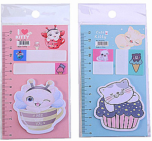 Set von Lesezeichen mit Klebekante - I love Kitty, im Sortiment