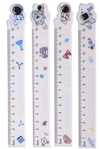 Linijka plastikowa 15 cm, asortyment 4 wzory