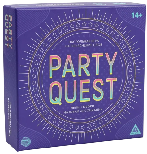 Tassimäng sõnade selgitamiseks PARTY QUEST: Katsu, nimeta assotsiatsioone, räägi