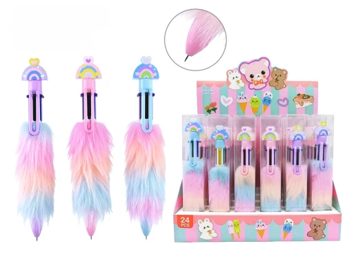 Długopis automatyczny Plush Rainbow, w asortymencie