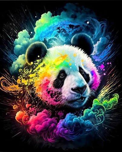 Paint by Numbers - Colorful Panda, 40x50 cm