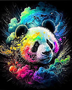 Paint by Numbers - Colorful Panda, 40x50 cm