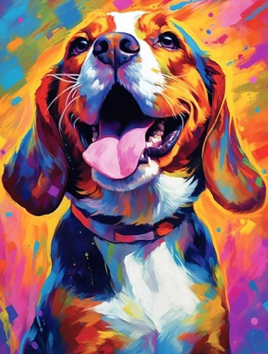 Paint by Numbers - Colorful Beagle, 40x50cm