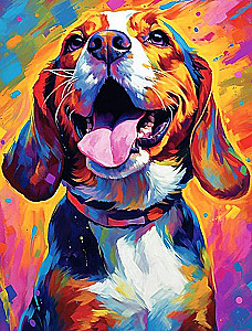 Paint by Numbers - Colorful Beagle, 40x50cm