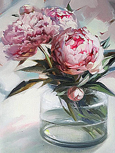 Paint by numbers - Peonies in a vase, 40x50cm
