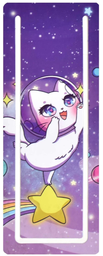 Lesezeichen mit Ausstanzung - Kosmische Katze